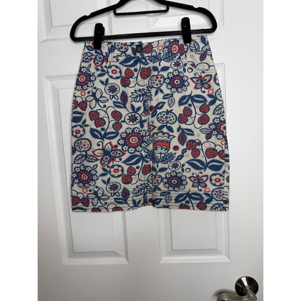 BODEN Twill Cotton Coral Blue Skirt Size US6